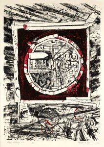 Robert S. Neuman, Pedazos del Mundo #5, Stone Lithograph